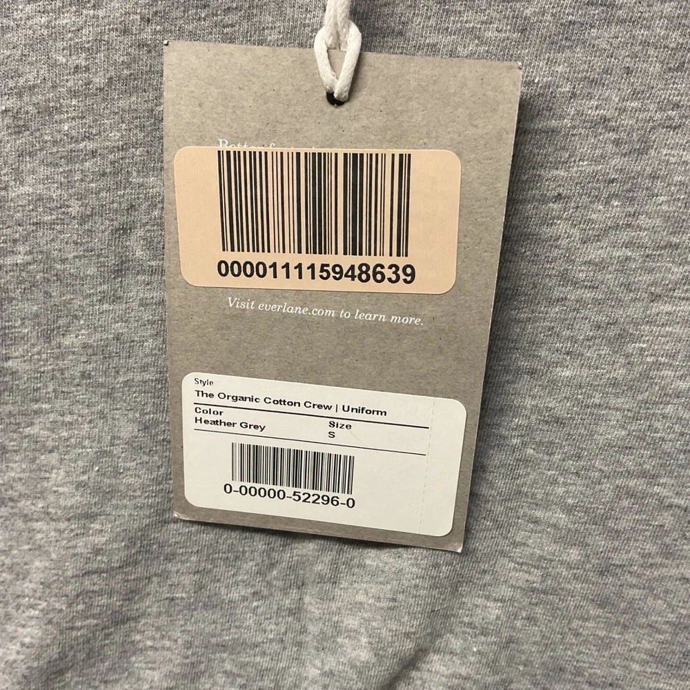 Everlane Organic Cotton Crew Uniform Heather Grey Basic T Shirt Size S - Picture 4 of 5